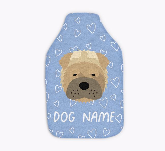 Heart Pattern: Personalised {breedFullName} Hot Water Bottle